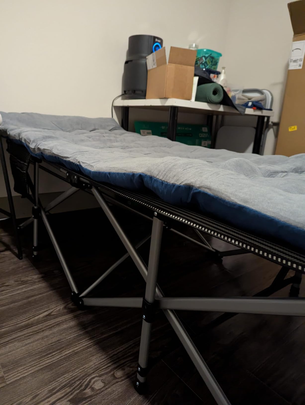 ABORON Oversized Camping Cot for Adults, 900 lbs Heavy Duty Folding Camping Bed with Mattress Pad, 78 x 32 in XXL Outdoor Cot, 1200D Oxford Portable Sleeping Cot with Carry Bag for Camping customer photo 2