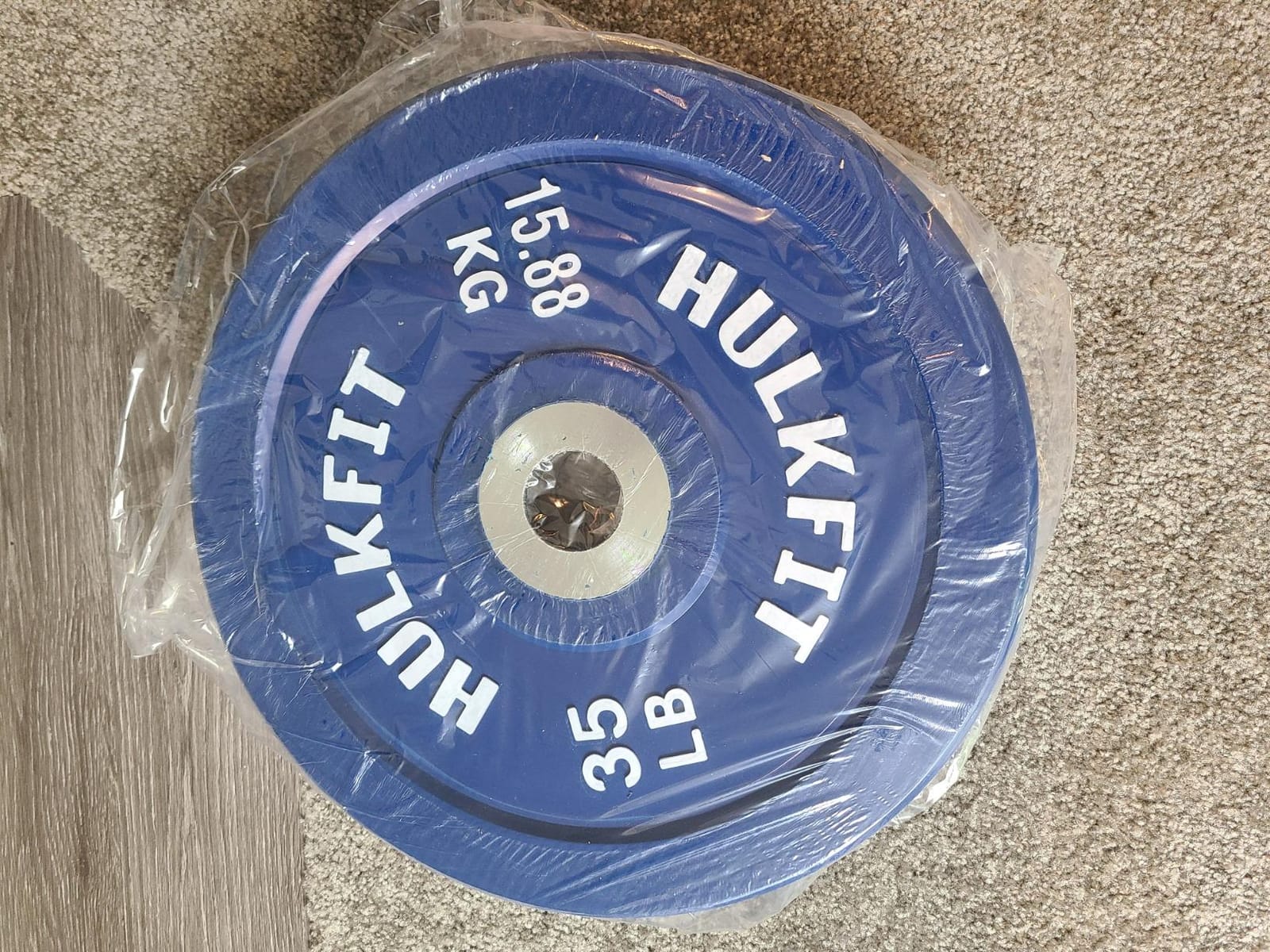 HULKFIT 2-Inch Olympic Rubber Weight Plates Sets, Bumper Plates Set with 7ft Bar, 100-390LB Set, Colored customer photo 1