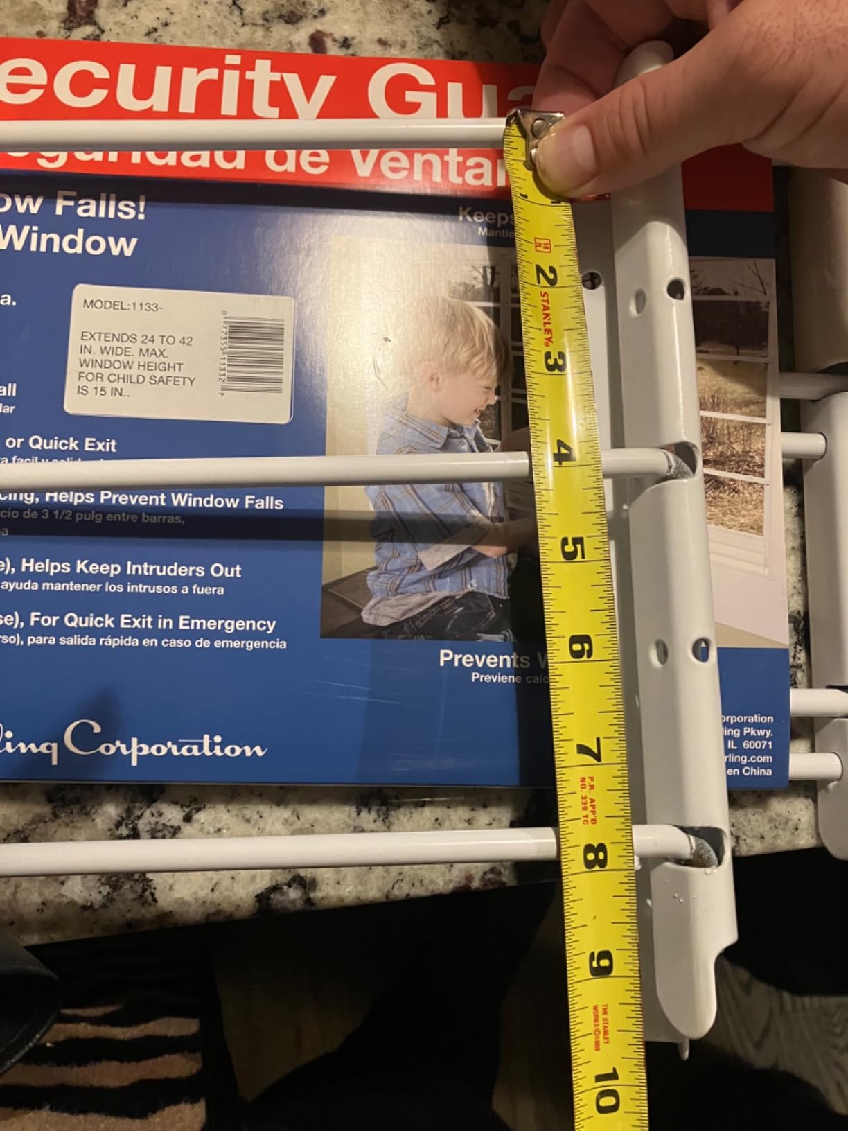 John Sterling Fixed Window Guard 8Bar 30x24-42 Inches White customer photo 2