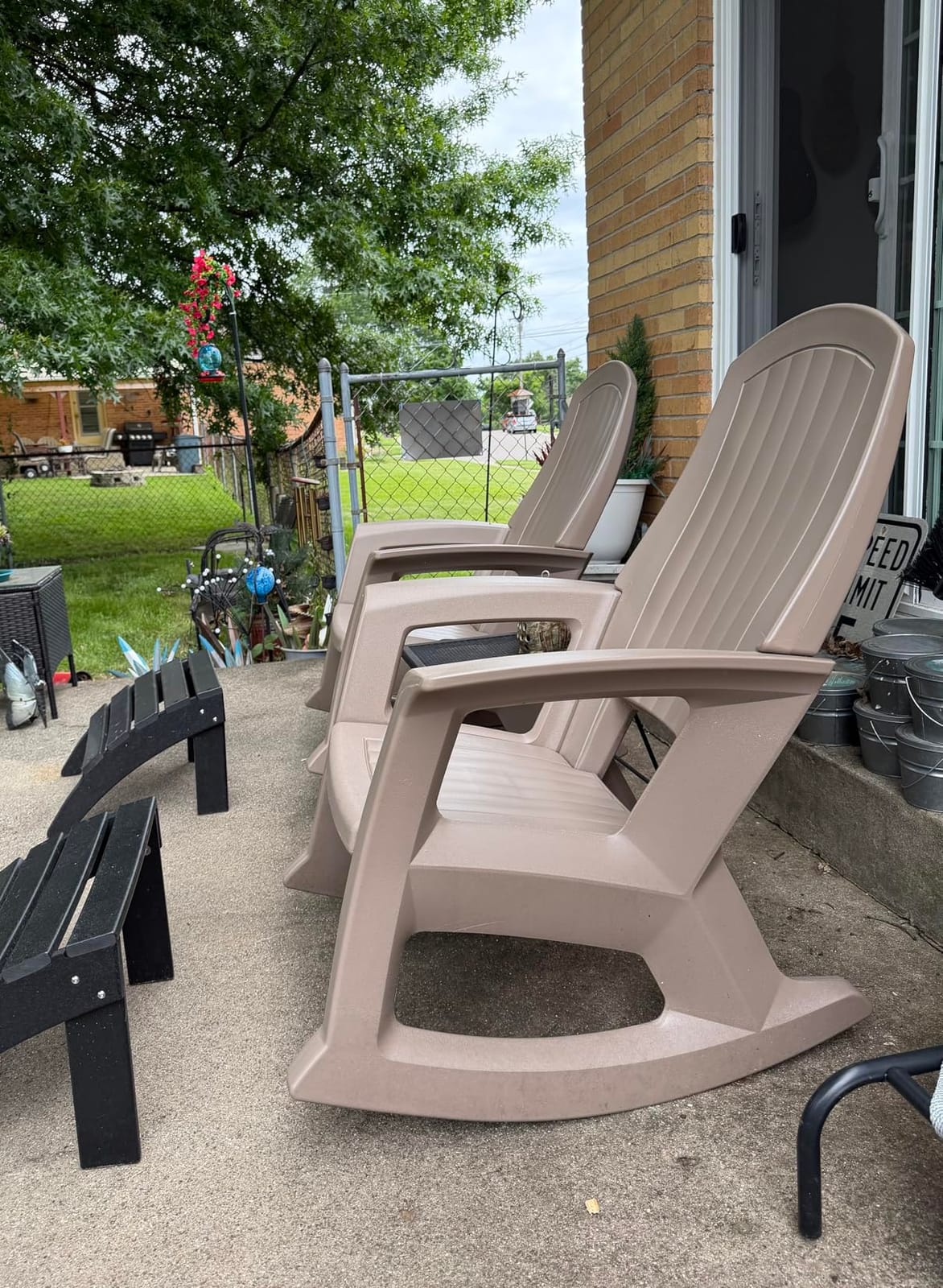 Semco Rockaway Heavy Duty All Weather Patio or Deck Rocking Chair, Taupe customer photo 2