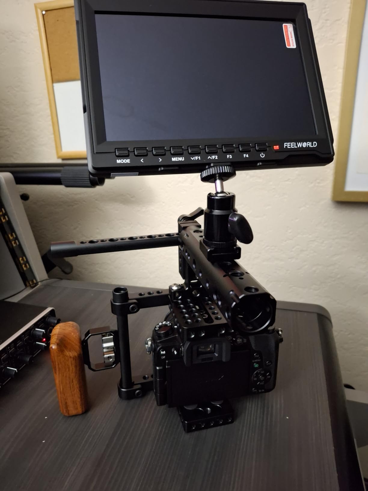 CAMVATE DSLR Camera Cage Top Handle Wood Grip Compatible for Sony Panasonnic customer photo 1