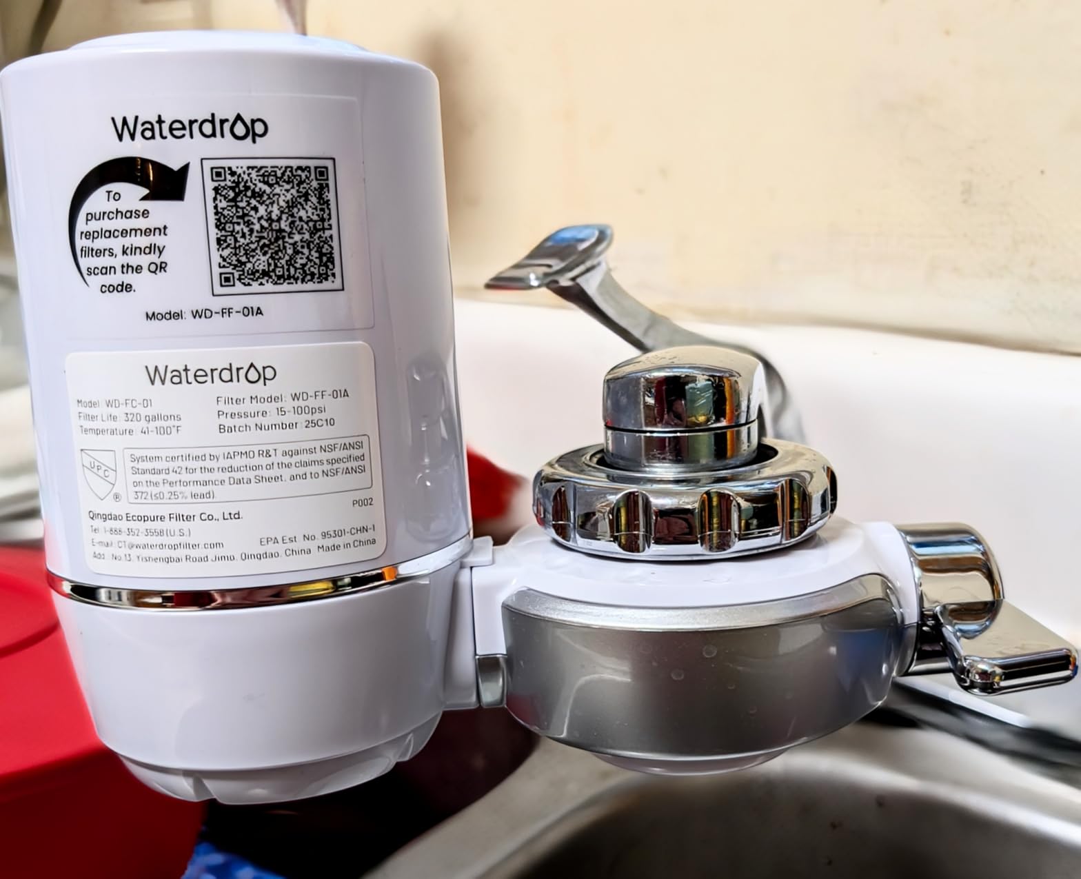 Waterdrop FC-01 Water Filter for Sink Faucet, 320 Gallons customer photo 2