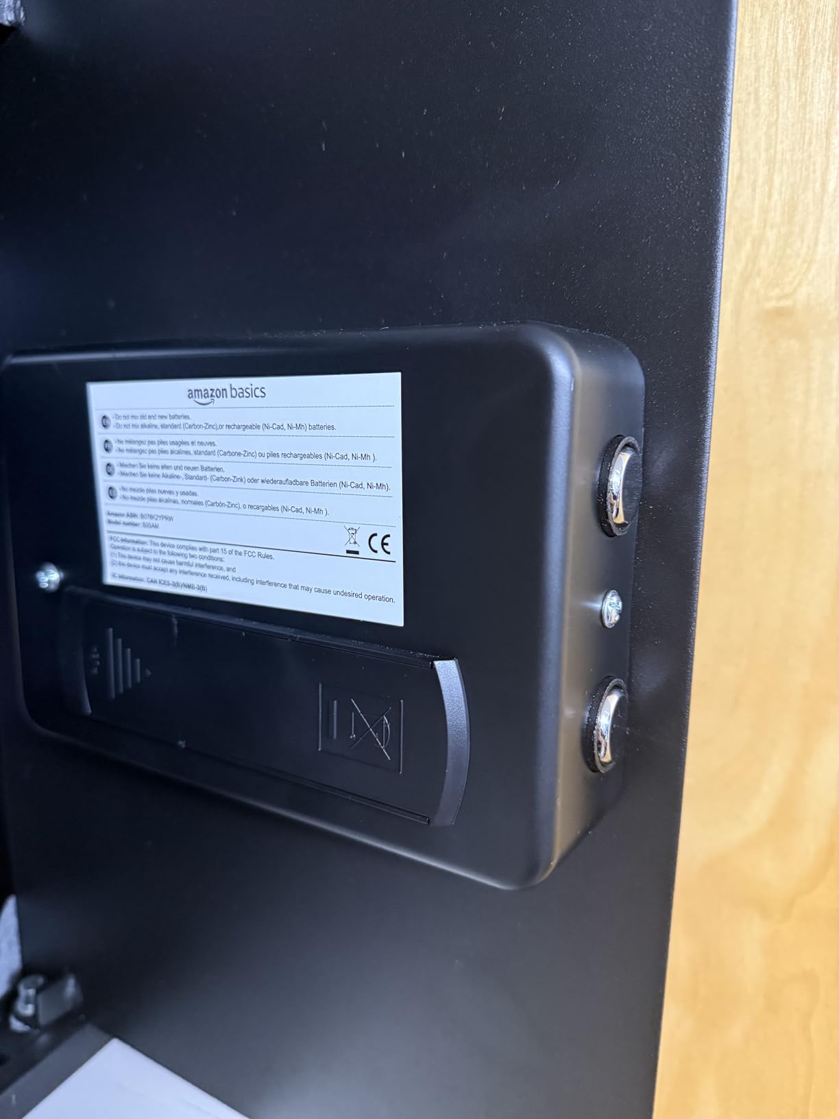 Amazon Basics Steel Home Security Safe with Electronic Keypad, Programmable Combination Lock for Documents, Jewelry, Valuables, Removable Shelf, 1.52 Cubic Feet, Black, 13.8