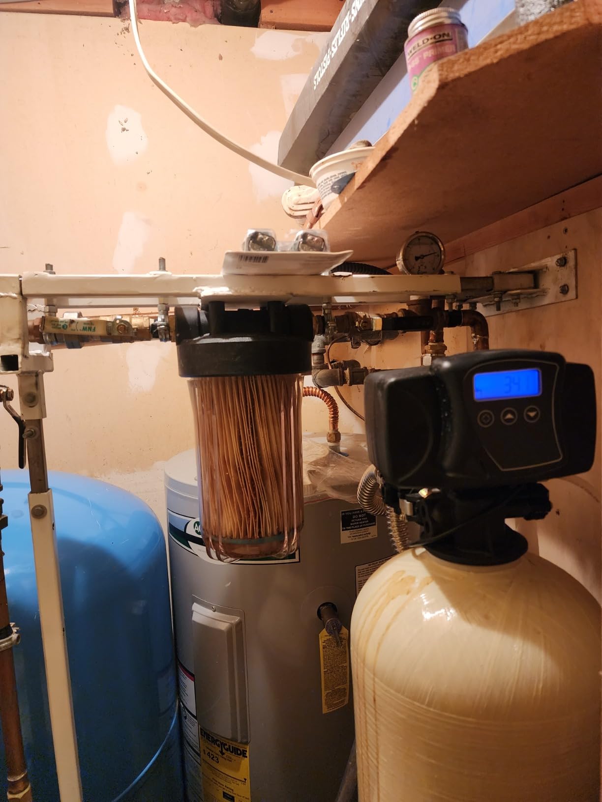 Well Water Whole House Sediment & Rust Complete Filtration System with Pleated Washable filter, Clear Housing 1
