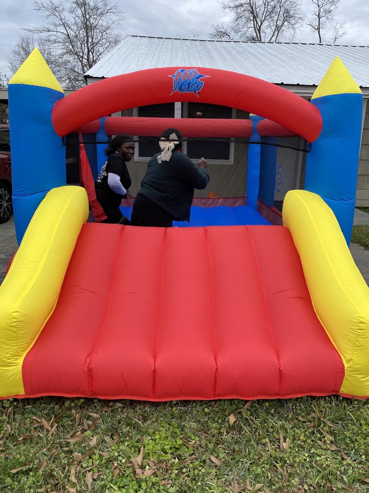 ACTION AIR [Updated Version] Bounce House, Inflatable Bouncer with Air Blower, Jumping Castle with Slide, Family Backyard Bouncy Castle, Durable Sewn with Extra Thick Material, Idea for Kids (C-9745) customer photo 2