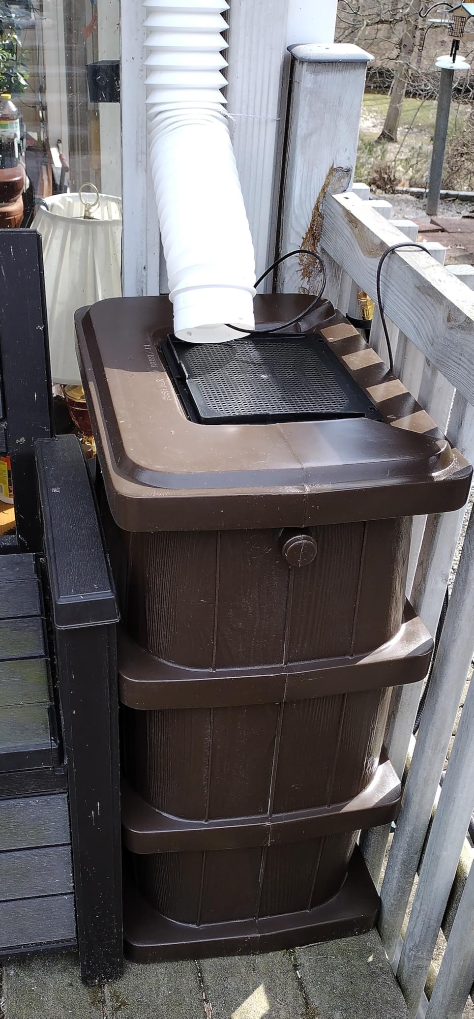 FCMP Outdoor Slim Line Design Rain Barrel, 45 Gallon, Brown customer photo 1