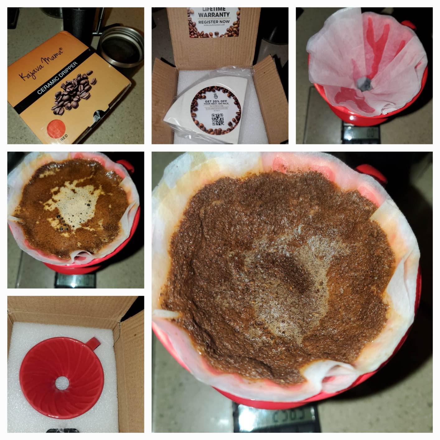 Ceramic Pour Over Coffee Dripper V02 Manual Brewer White, 2 Cup customer photo 1