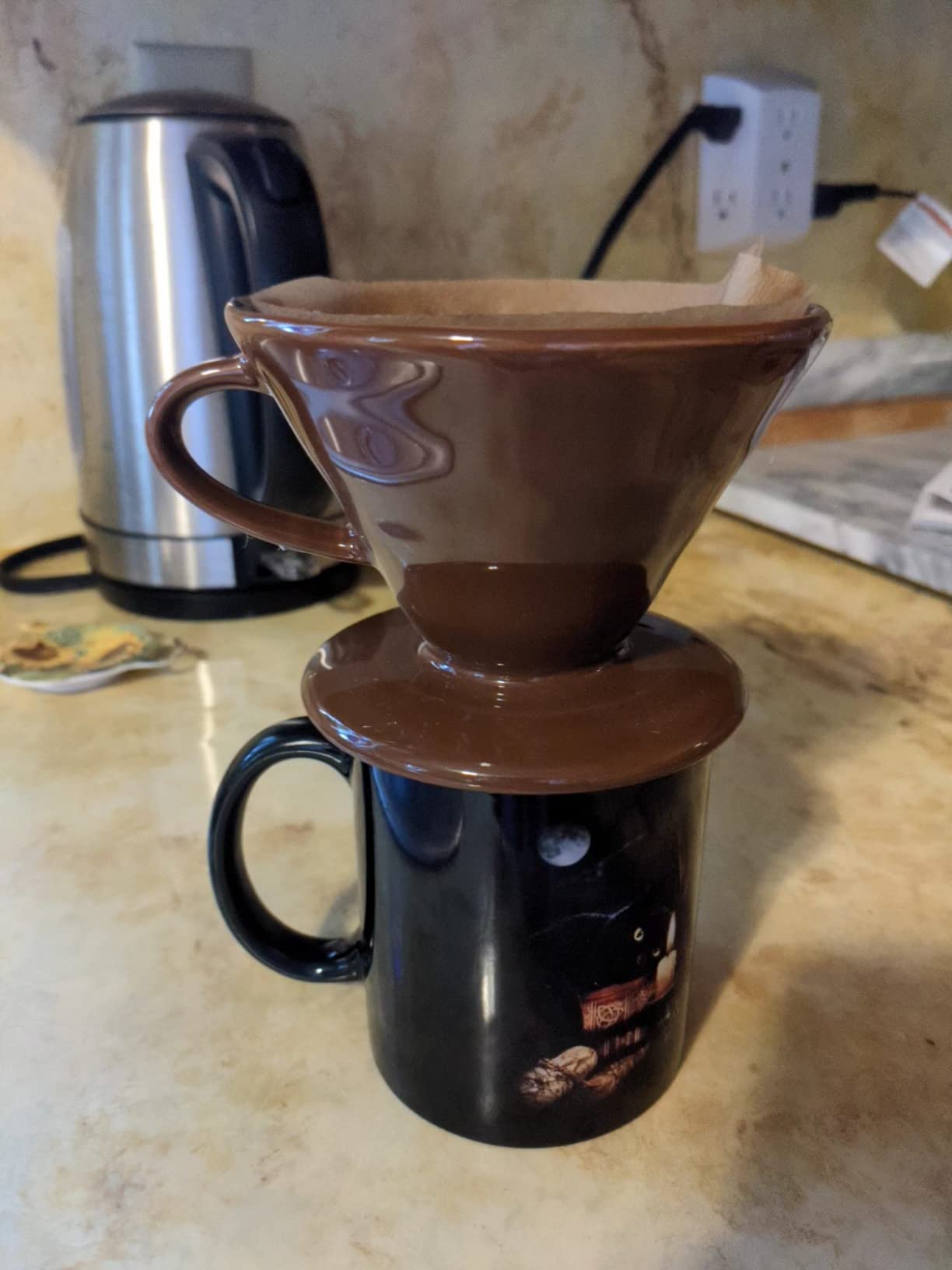 Ceramic Pour Over Coffee Dripper V02 Manual Brewer White, 2 Cup customer photo 2