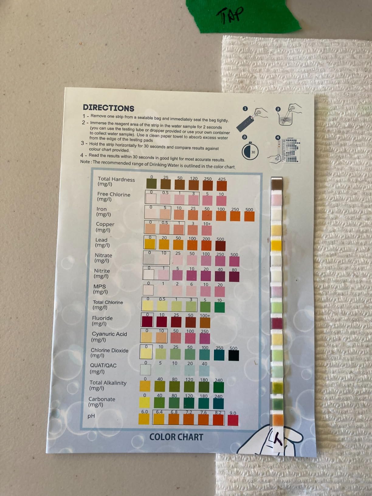 SJ WAVE 22 in 1 Water Test Kits - 125 Strips Drinking Water Test Kit, Home Tap and Well Water Tester for Bacteria pH Hardness Lead Iron Copper Chlorine Cyanuric Acid customer photo 1