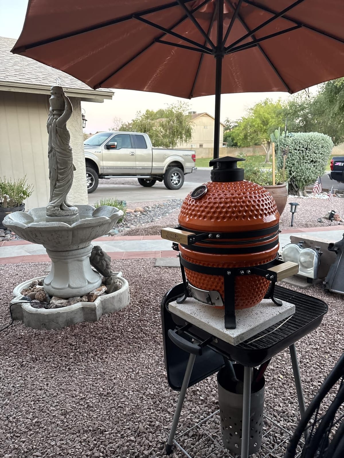 London Sunshine Ceramic BBQ Charcoal Kamado Grill 13 inch Portable Tabletop BBQ Grill Red customer photo 2
