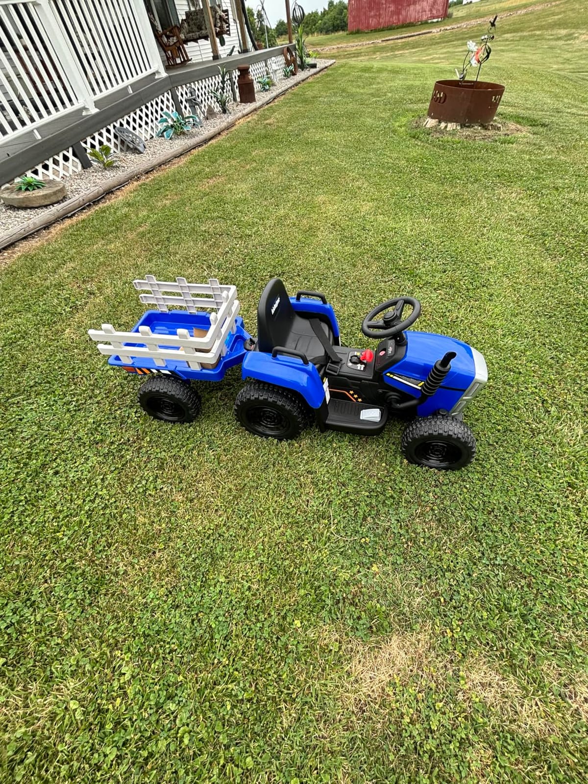 Kidzone 12V 7Ah Premium Electric Tractor Ride On Toy, Green customer photo 1