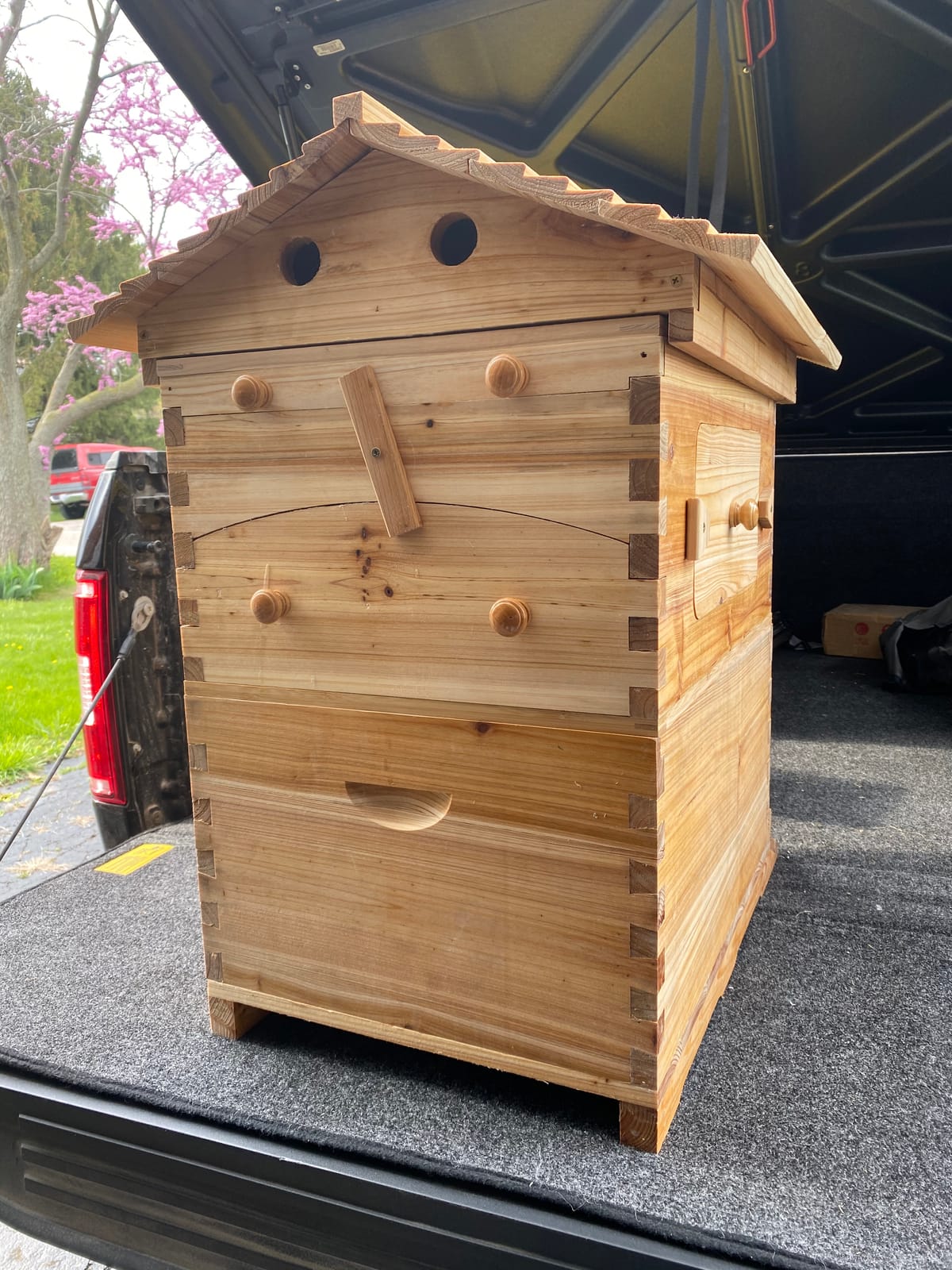 LANGLANG Automatic Wooden bee hive House kit with 7 PCS Upgraded Auto Frame Comb-Beehive Box Honey Free harvesting. customer photo 1