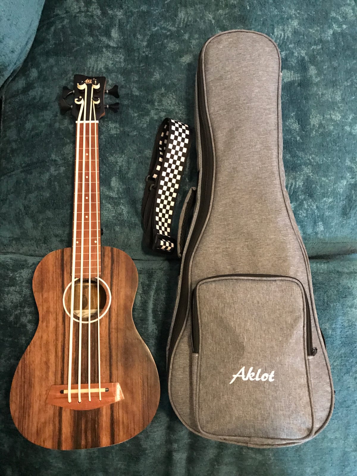 Electric Bass Ukulele,AKLOT Baritone Fretless Ukelele Bass Uke 30 inch Ebony African Blackwood Professional E-A-D-G with Gig Bag Strap for Beginner Advanced customer photo 1