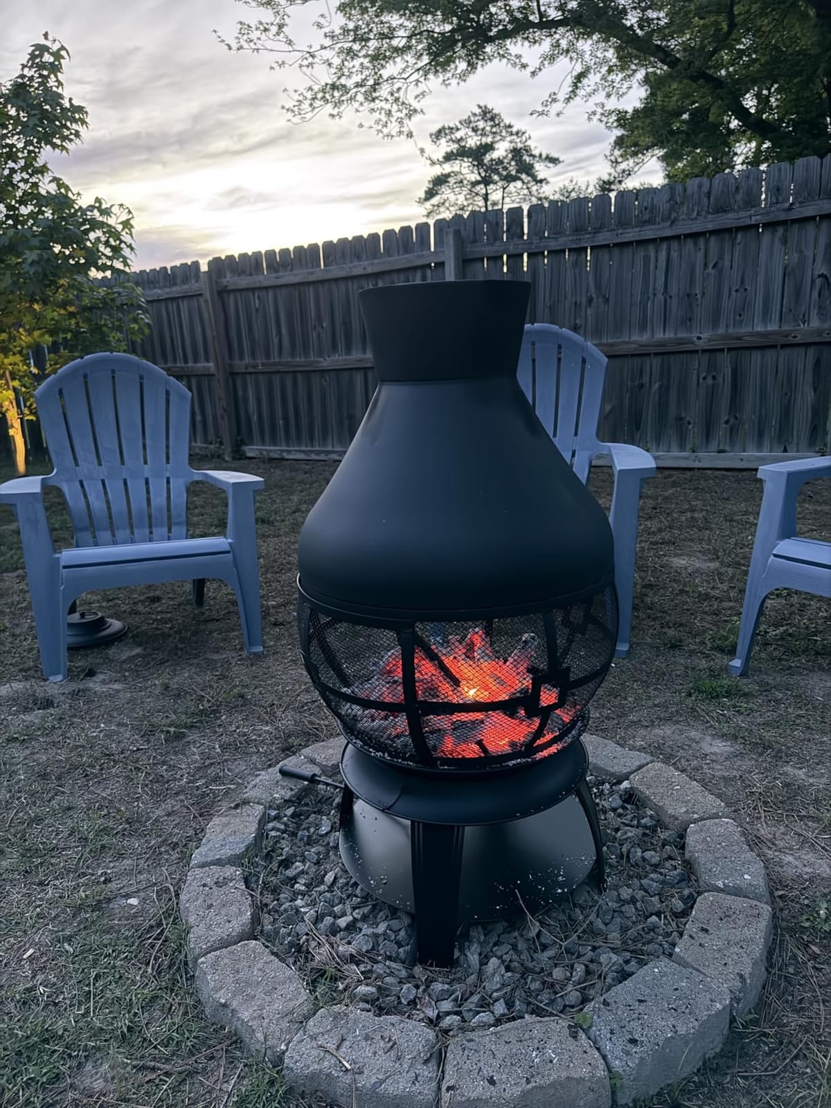 Giantex Wood Burning Chiminea, Heavy Duty Fireplace Chiminea for Patio customer photo 2