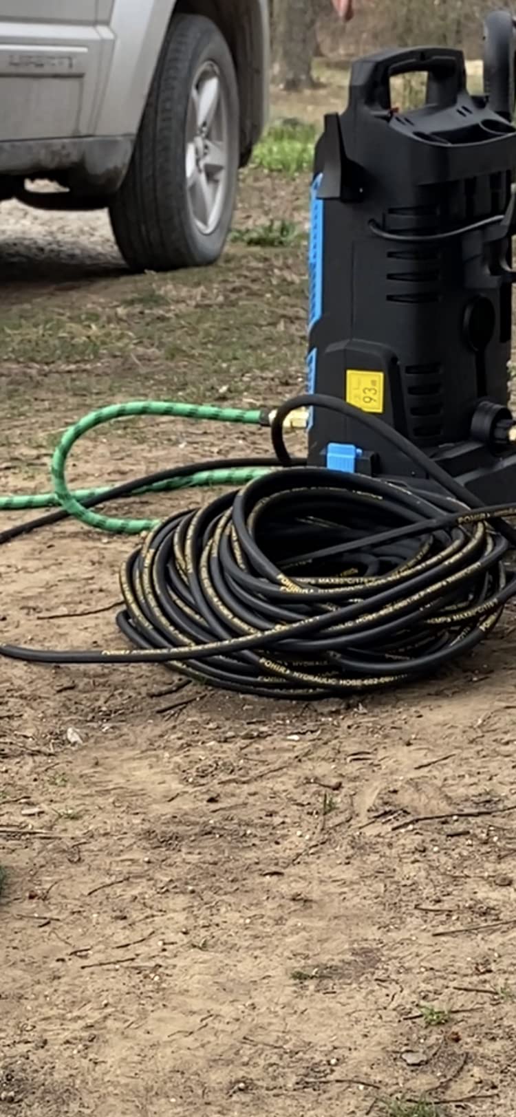 POHIR Pressure Washer Hose 50 ft with 3/8 Inch Quick Connect, Kink Resistant High Tensile Wire Braided,with 2 pcs M22 14mm Adapter Set, 4200 PSI Power Washer Hose customer photo 1