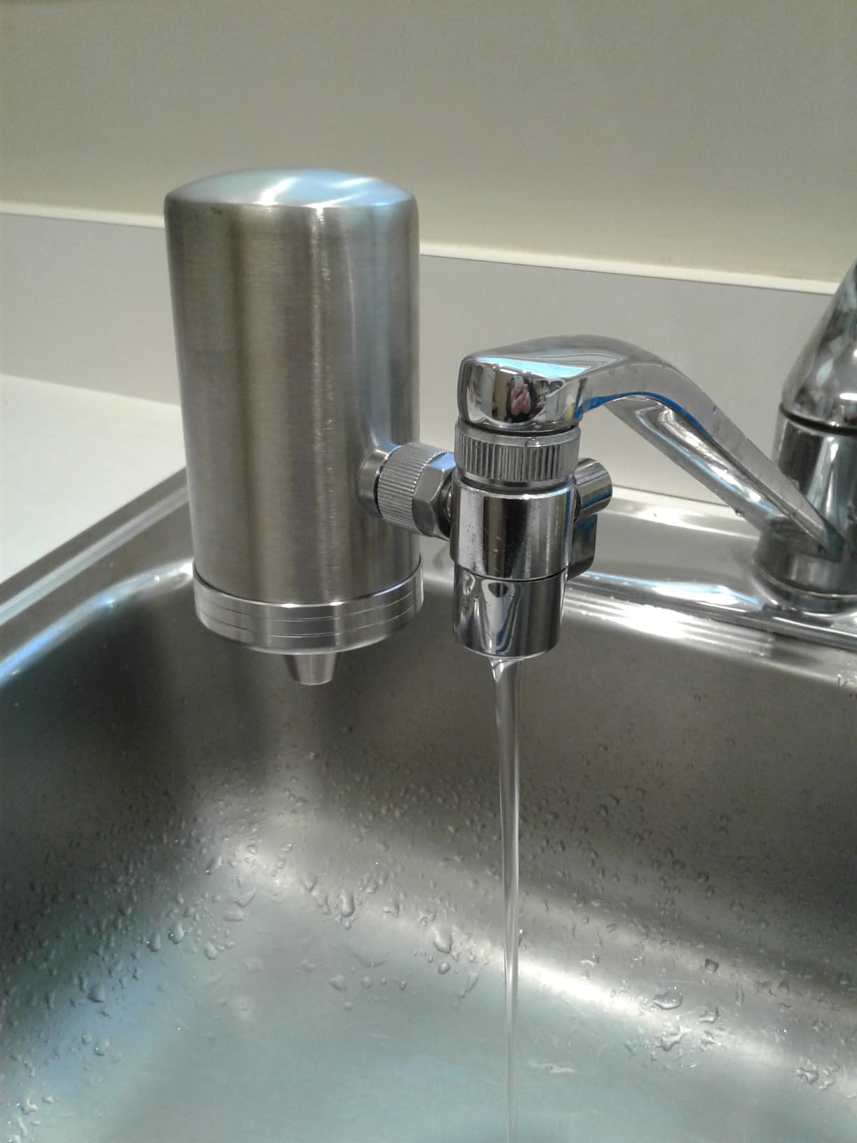 WINGSOL Stainless Steel Water Filter for Sink Faucet, NSF/ANSI 42&53, 360° Rotating Tap Purifier, Reduce Heavy Metals 99.6% Lead, Improve Taste, 250 Gallons Mineral pH+ Water, Reinforced Housing customer photo 2