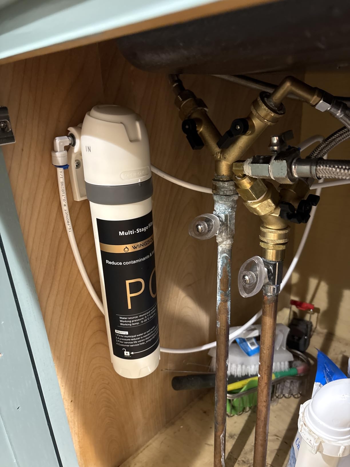 WINGSOL Under Sink Water Filter System with Chrome Faucet, NSF/ANSI 42&53 Anti-Clog Pleated Filter Quick Change EZ Install, Reduce PFAS/Lead/Chlorine/Sediment, 8K Gallons Long-Lasting Water Filter customer photo 1