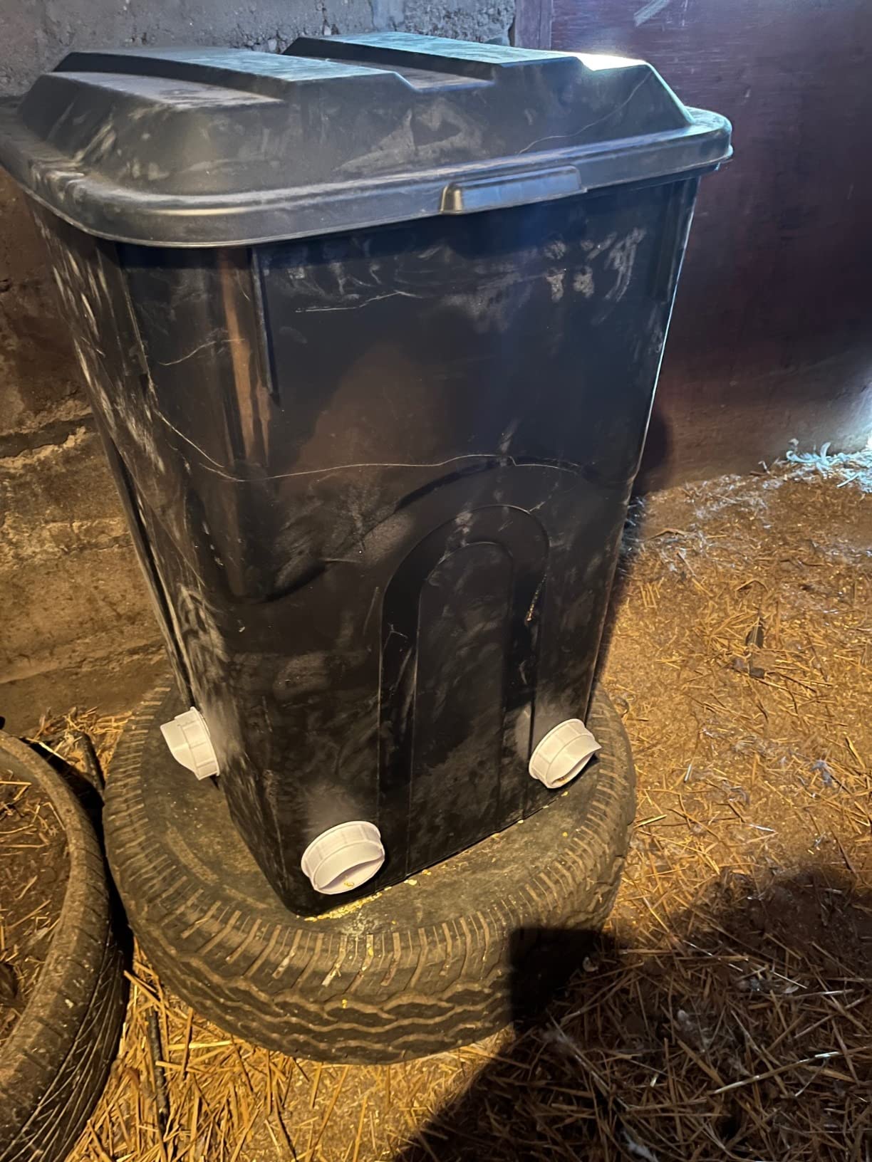 DIY Chicken Feeder No Waste Automatic Poultry Feed Kit for Buckets, 4 Ports customer photo 2