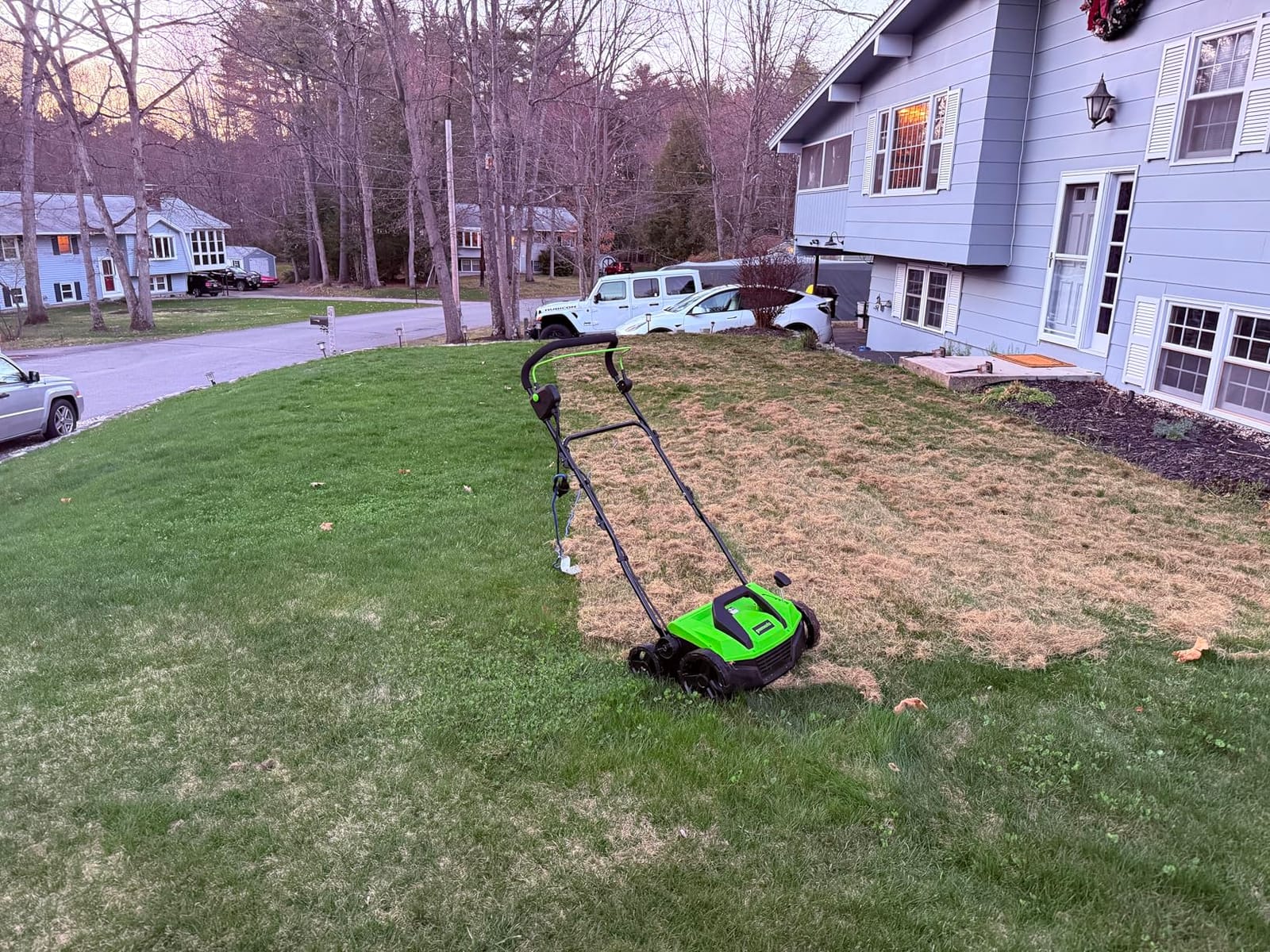 Greenworks 13 Amp 14-Inch Corded Dethatcher / Scarifier, 2-in-1 Electric Lawn Rake with 3-Position Depth Adjustment & Push-Button Start, Lawn Care Tool for Healthy Yard Maintenance customer photo 2