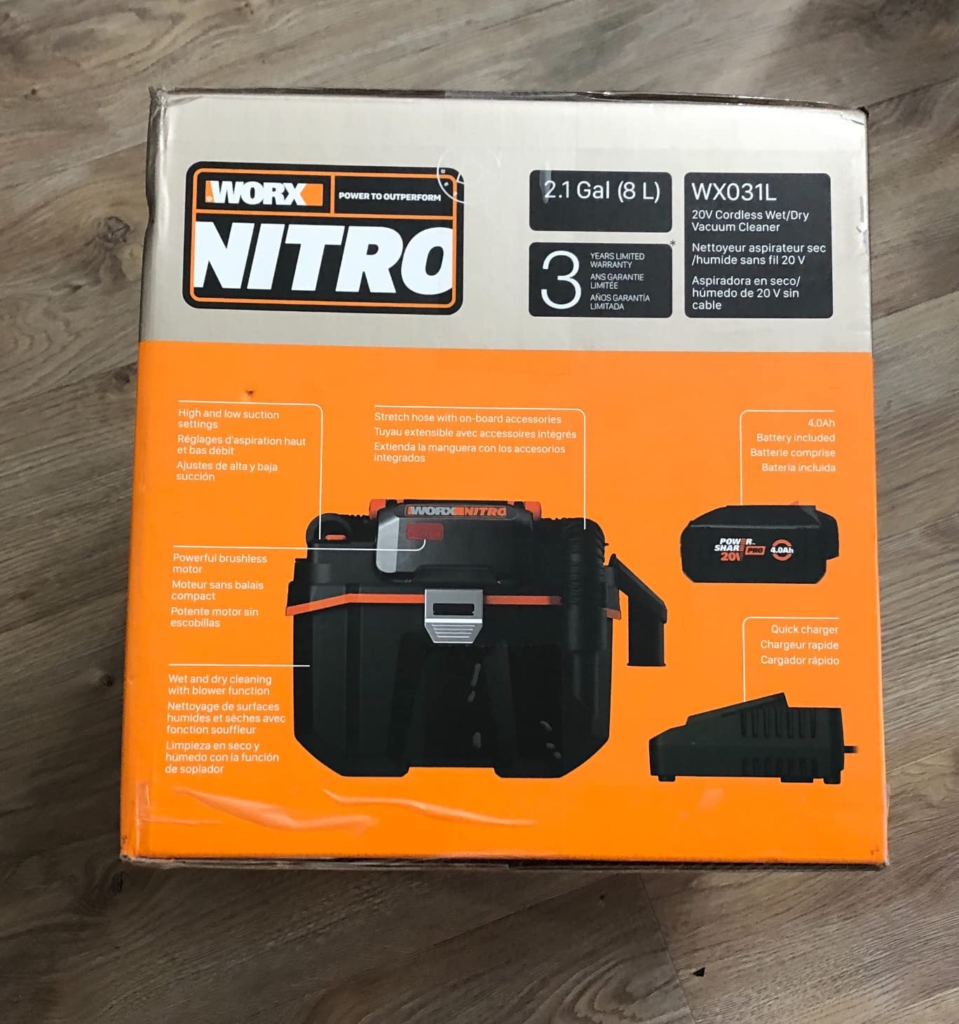 WORX Cordless Wet/Dry Vacuum, 20V 2.1 Gal, WX031L customer photo 1