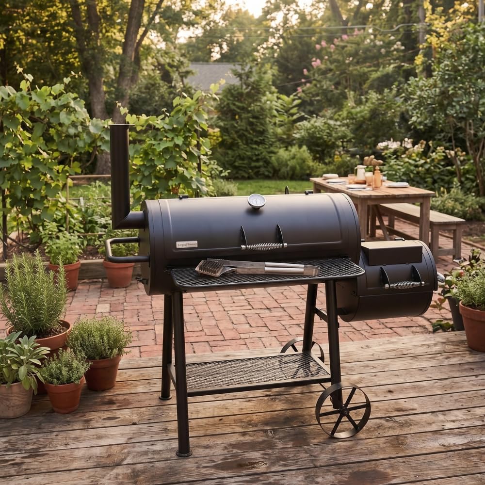 Captiva Designs Charcoal Grill with Offset Smoker for Outdoor Barbecue customer photo 1