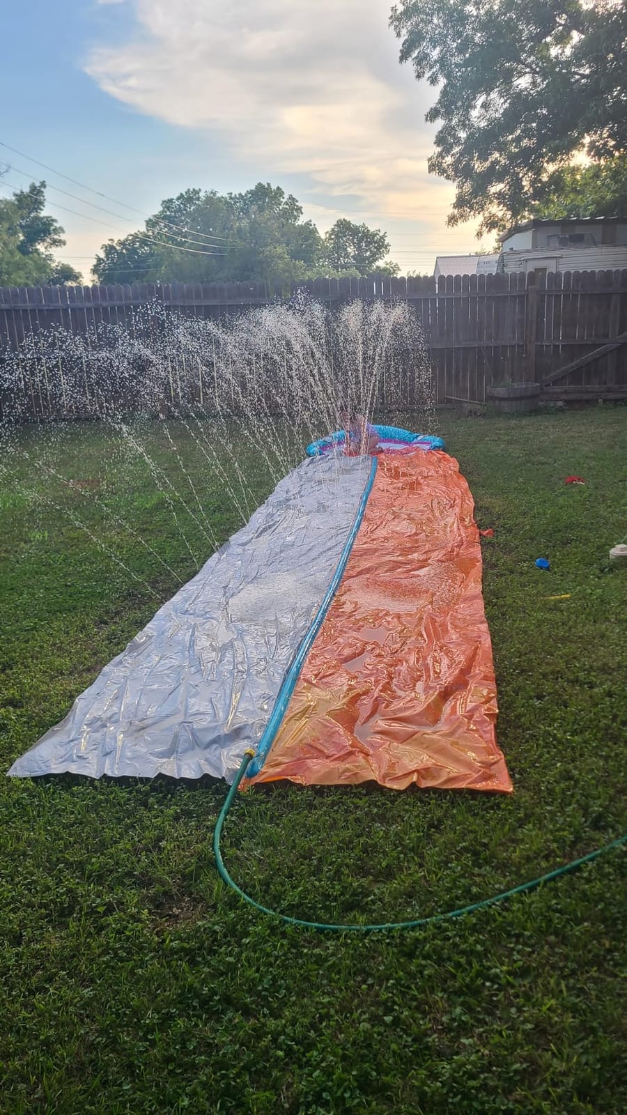 Sloosh Water Slides with 2 Inflatable Boards,22.5ft Double Lane Splash Slip Lawn Water Slide with Advanced Sprinklers Summer Toy for Kids Adults Fun Backyard Summer Outdoor, Orange customer photo 1