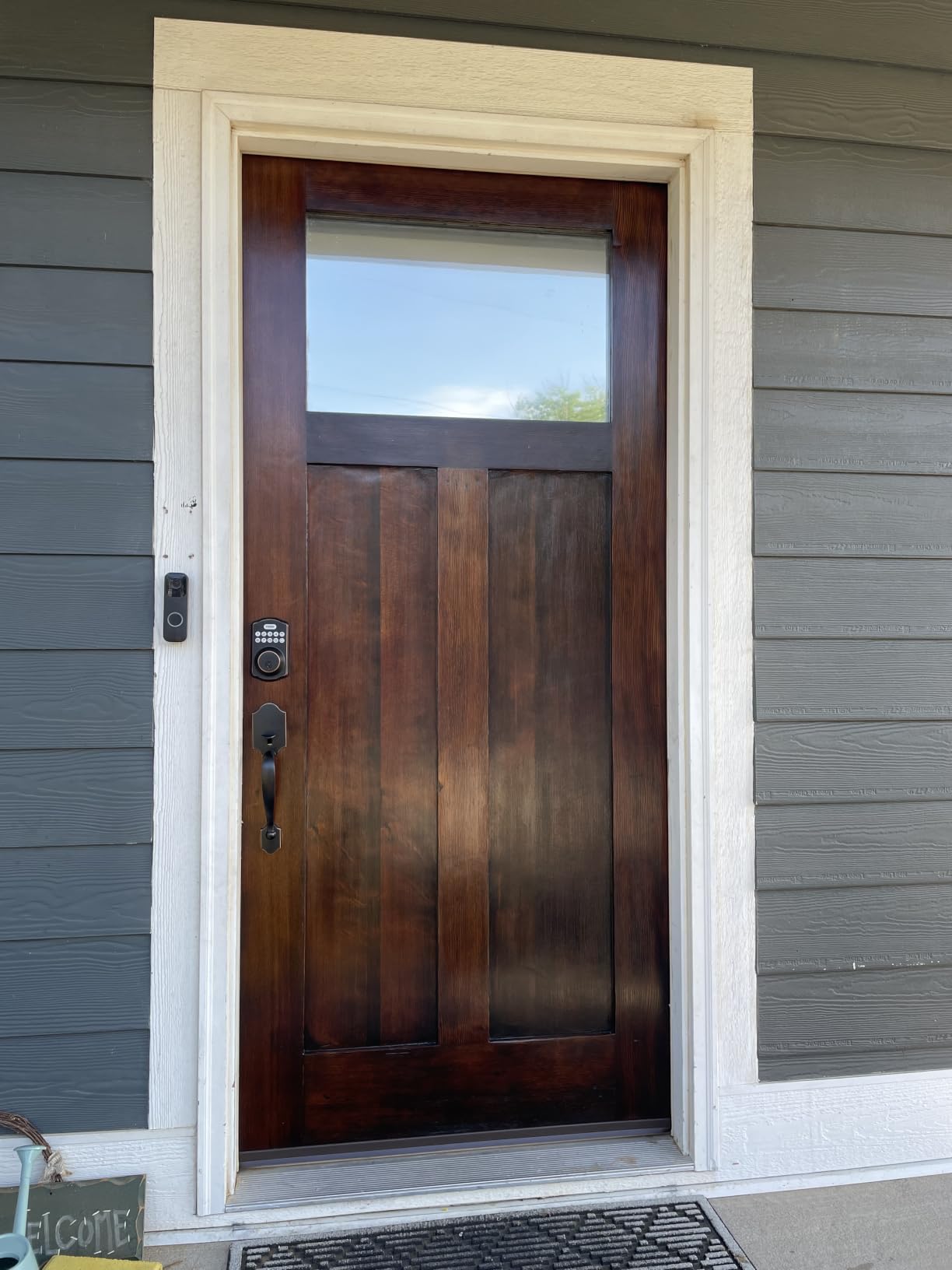 TEEHO TE002 Fingerprint Deadbolt with Keypad for Front Door, Satin Nickel customer photo 2