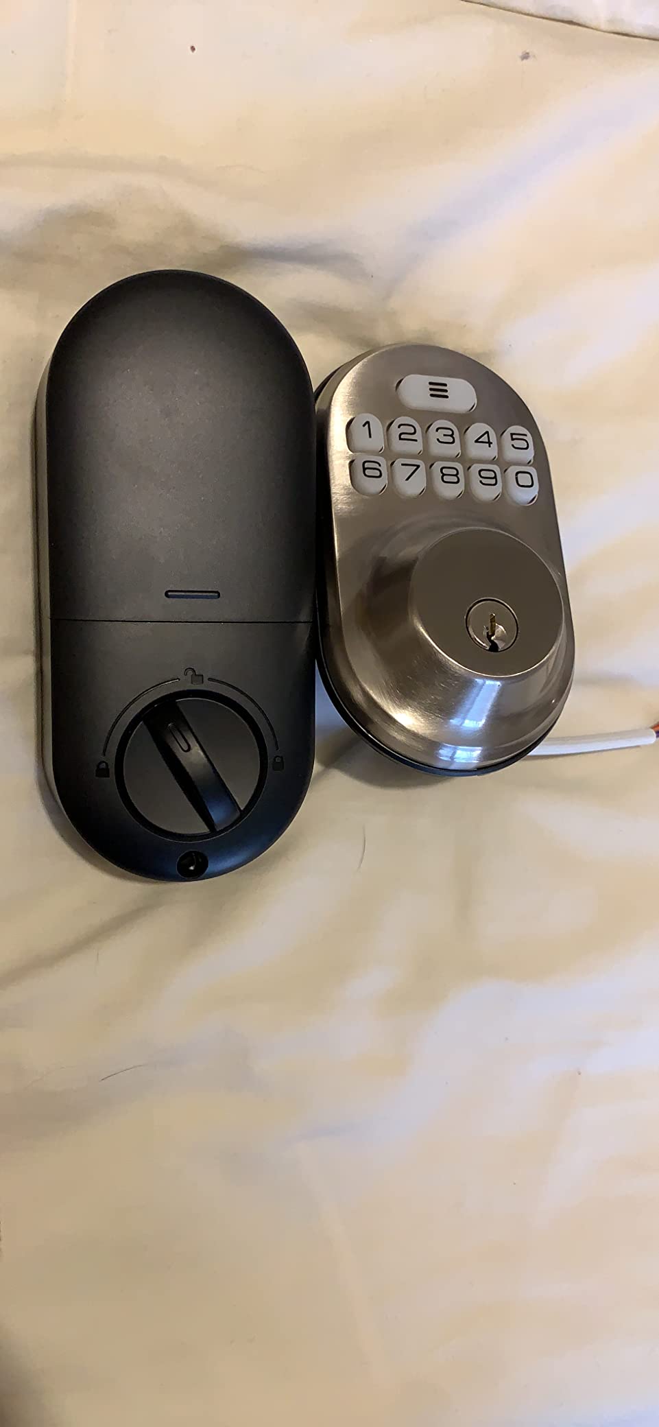 Veise RZ-A Electronic Keypad Deadbolt Door Lock, Satin Nickel customer photo 2