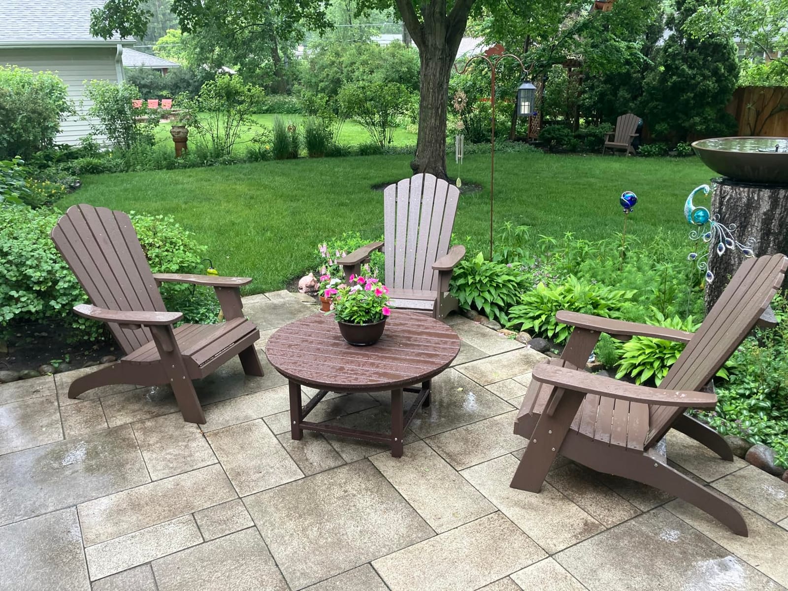 Psilvam Modern Adirondack Chairs Set of 2, Oversized,Dark Brown customer photo 2