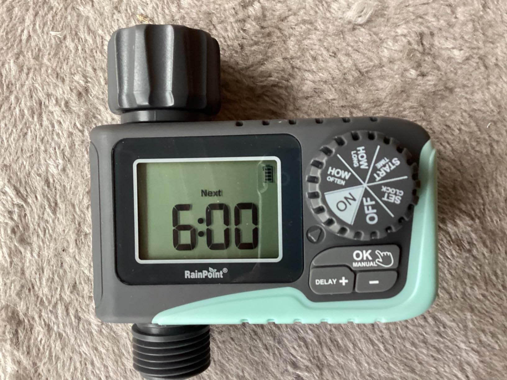 RAINPOINT Sprinkler Timer Outdoor, Water Timer for Garden Hose, Programmable Watering Irrigation Timer with Rain Delay/Manual(Plastic) customer photo 2