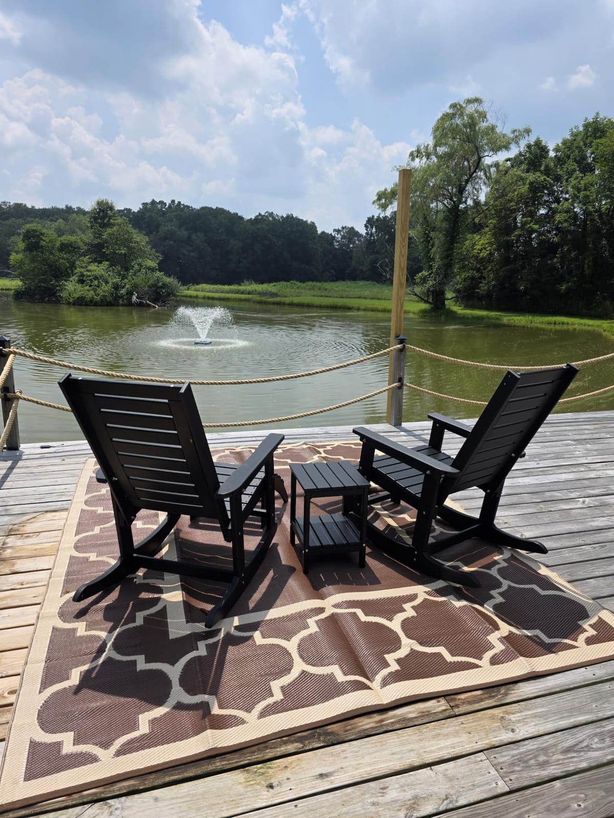 GREENVINES Oversized Outdoor Rocking Chairs Set of 2, HDPE Rocker, Black customer photo 2