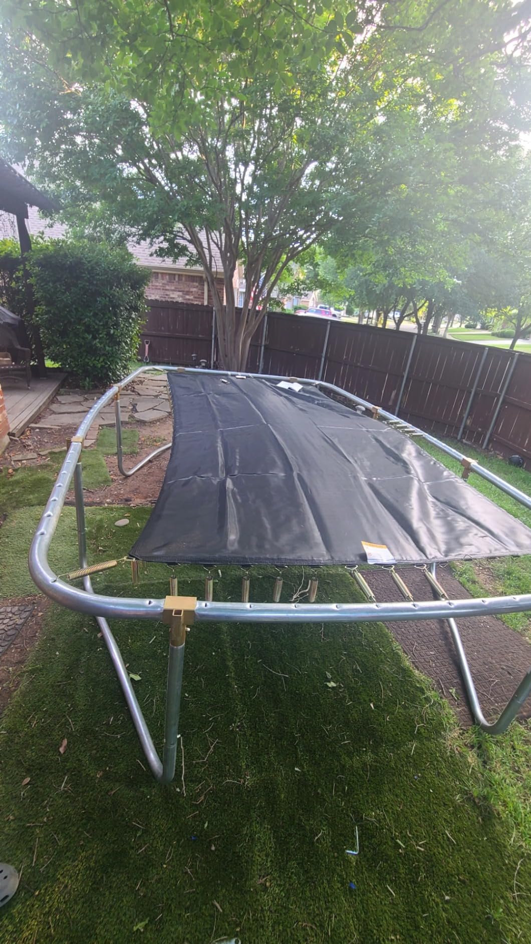 Giantex Trampoline, 8 FT x 14 FT ASTM Certified Rectangular Trampoline with Enclosure, Ladder, Double-Side Galvanized Steel Frame, Max Load 440 Lbs, Outdoor Recreational Trampolines for Kids, Adults customer photo 2
