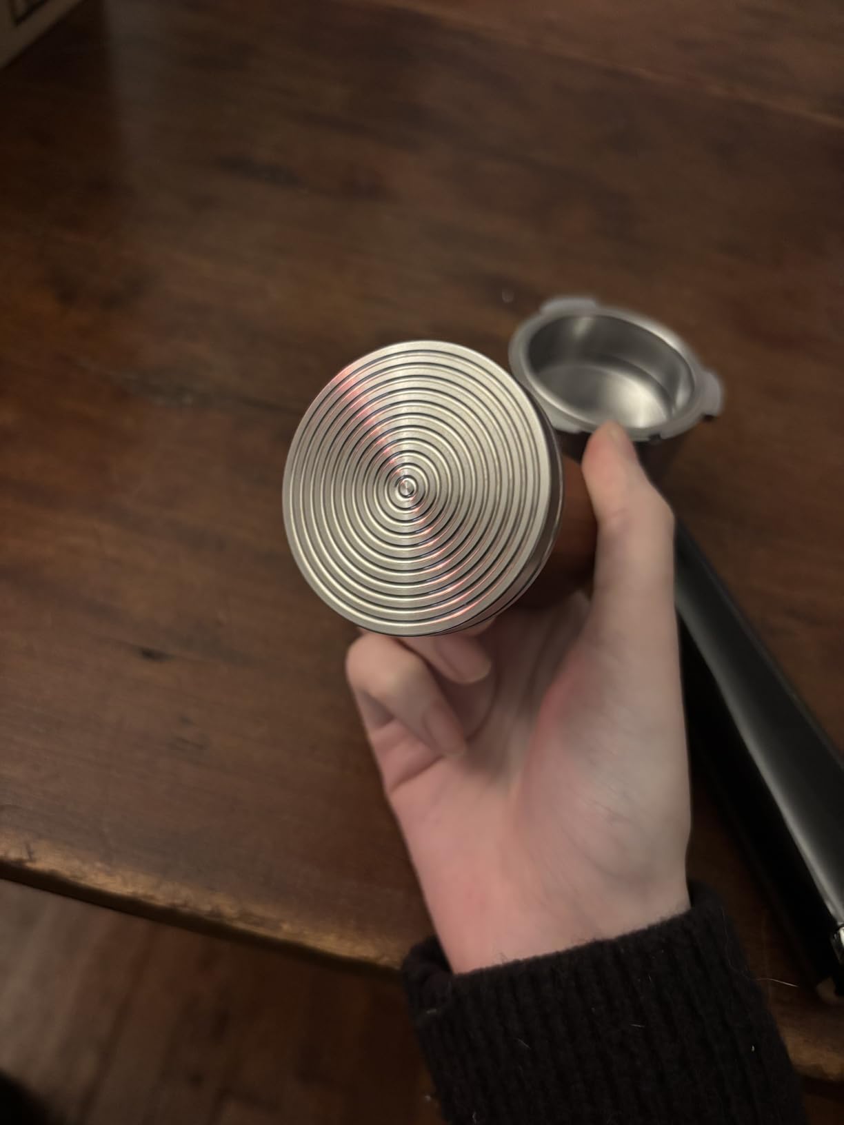 KYONANO 58mm Espresso Coffee Tamper with 304 Stainless Steel Ripple Base customer photo 2