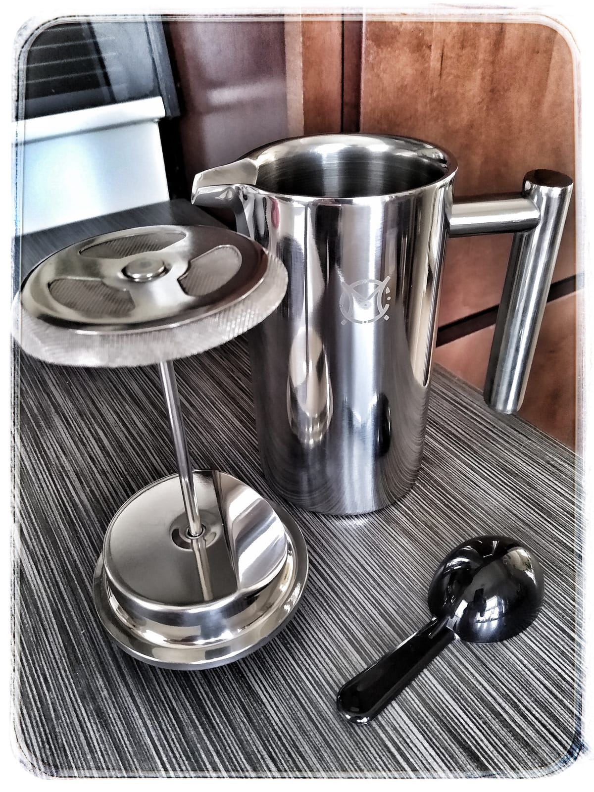 French Press Coffee Maker Set, Portable French Press with Mini Coffee Canister and Collection Bag, Single Serve 1 Cup Small Stainless Steel Double Walled Coffee Press 350ml/12oz customer photo 2
