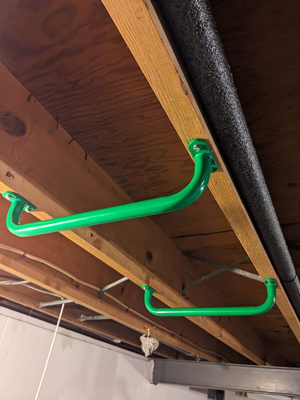 Purife17.2 Inch Metal Green Playground Handles Pack of 4- Outdoor Swing Sets Safety Handles - Playset Grab Bar, Indoor Kids Climbing Monkey Bars for Playhouse, Treehouse, Jungle Gym customer photo 1