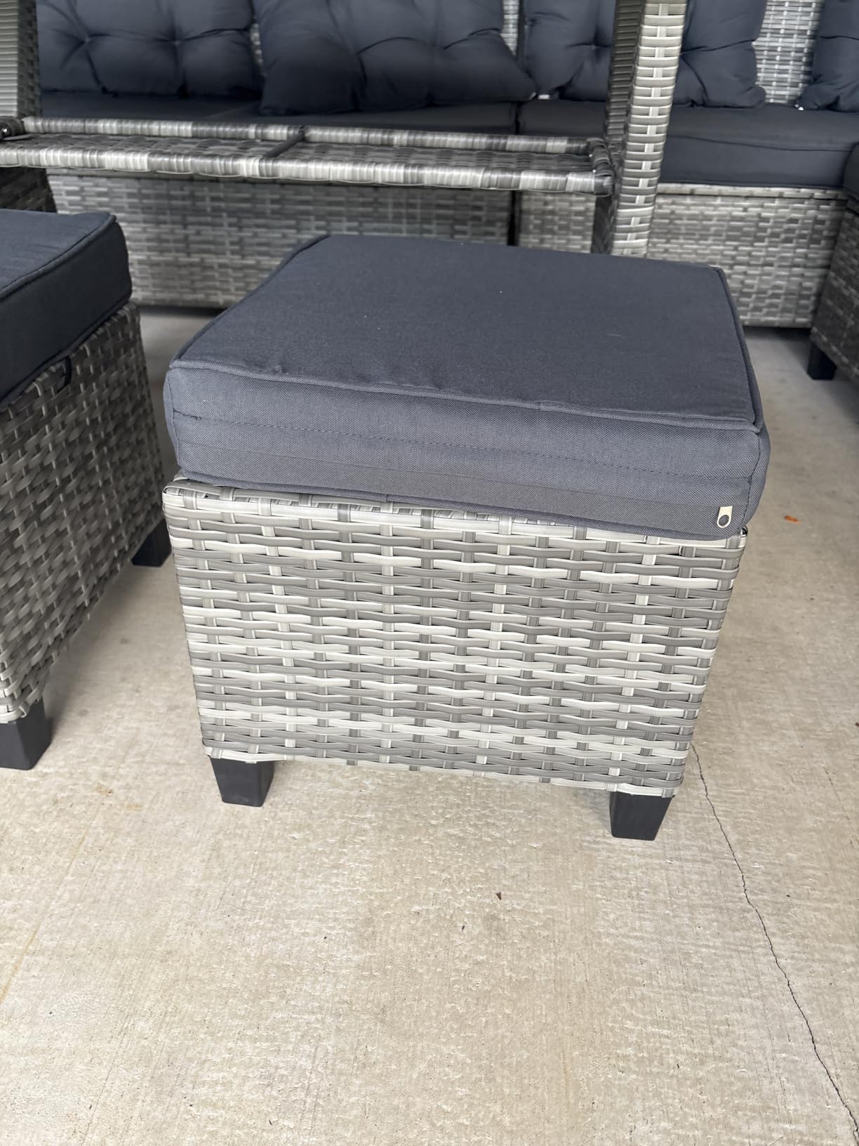 KROFEM 4 Piece Patio Furniture Set, Outdoor Wicker Conversation Set customer photo 1