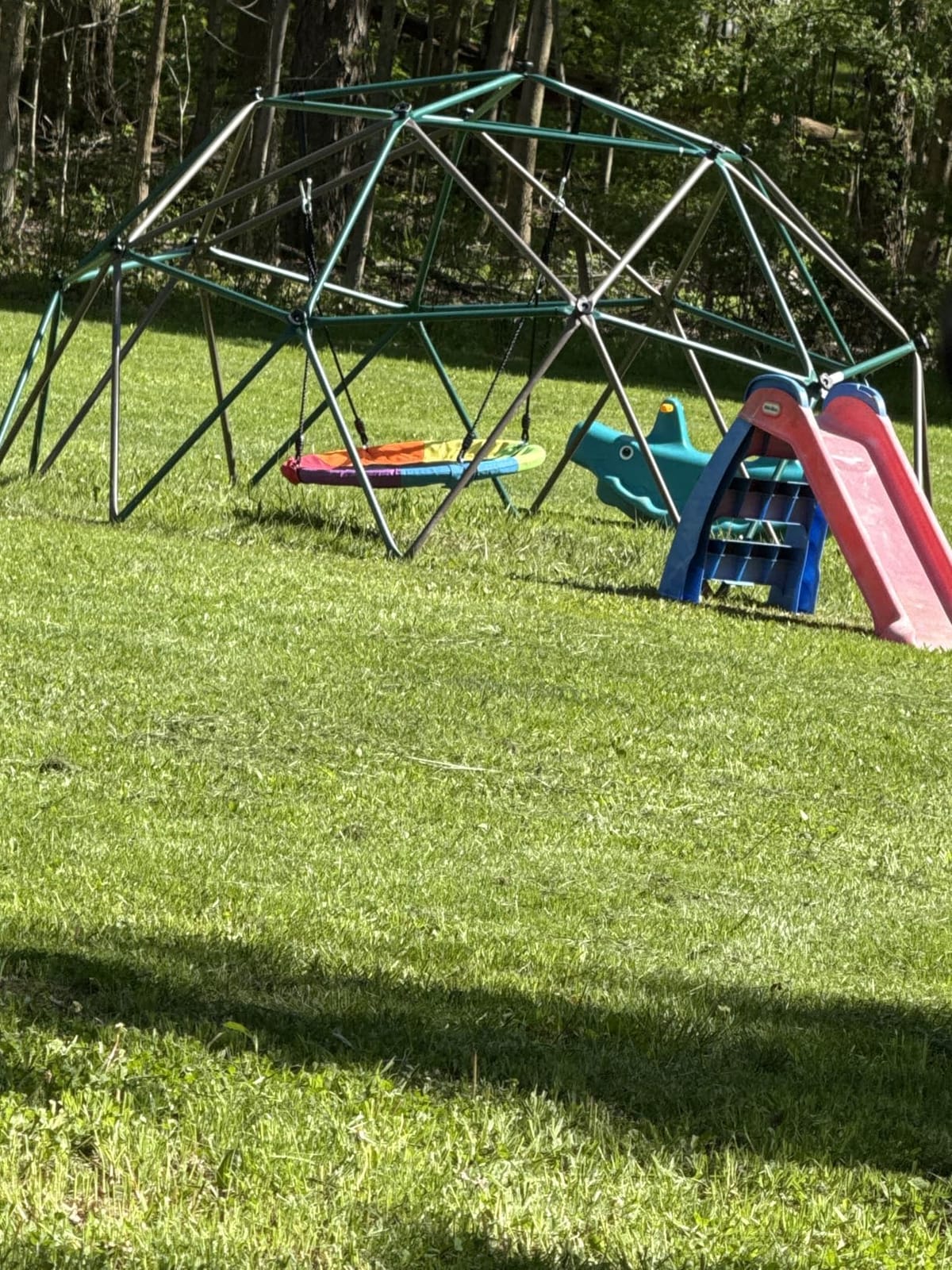 Hapfan 10 ft Climbing Dome Swing Set with Saucer Swing for Kids 3-12 customer photo 2