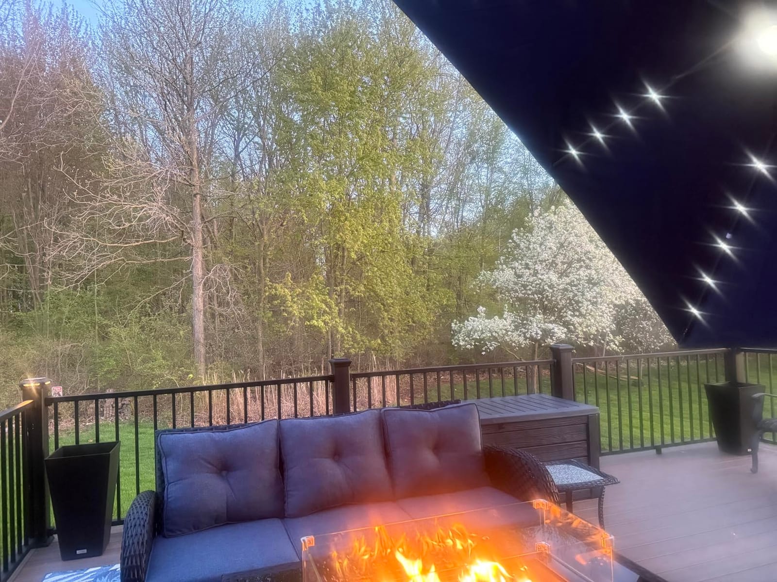 Best Choice Products 10x10ft Cantilever Patio Umbrella w/Base Included, Solar LED Lights 360 Rotation Large Offset Hanging Outdoor Shade for Deck Pool Backyard w/Stand – Deep Taupe customer photo 1