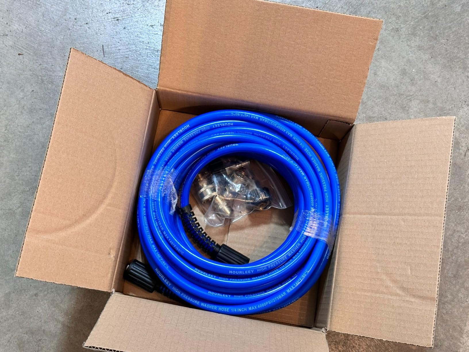 Hourleey Pressure Washer Hose 100 FT, 3600 PSI Flexible Kink Resistant Power Washer Hose Replacement, 1/4