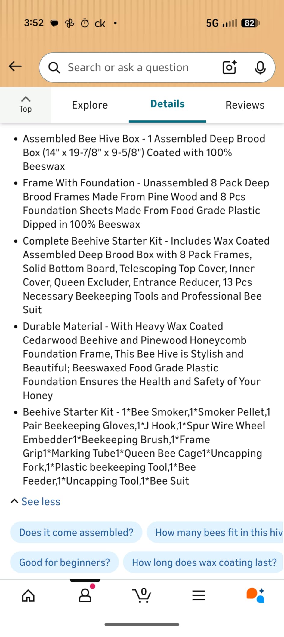 MayBee 8-Frame Beehive Starter Kit, Bee Hive Kit Dipped in Beeswax, Bee Hives Boxes Starter Kit Includes Beekeeping Supplies Tool Kit and Bee Suit customer photo 2