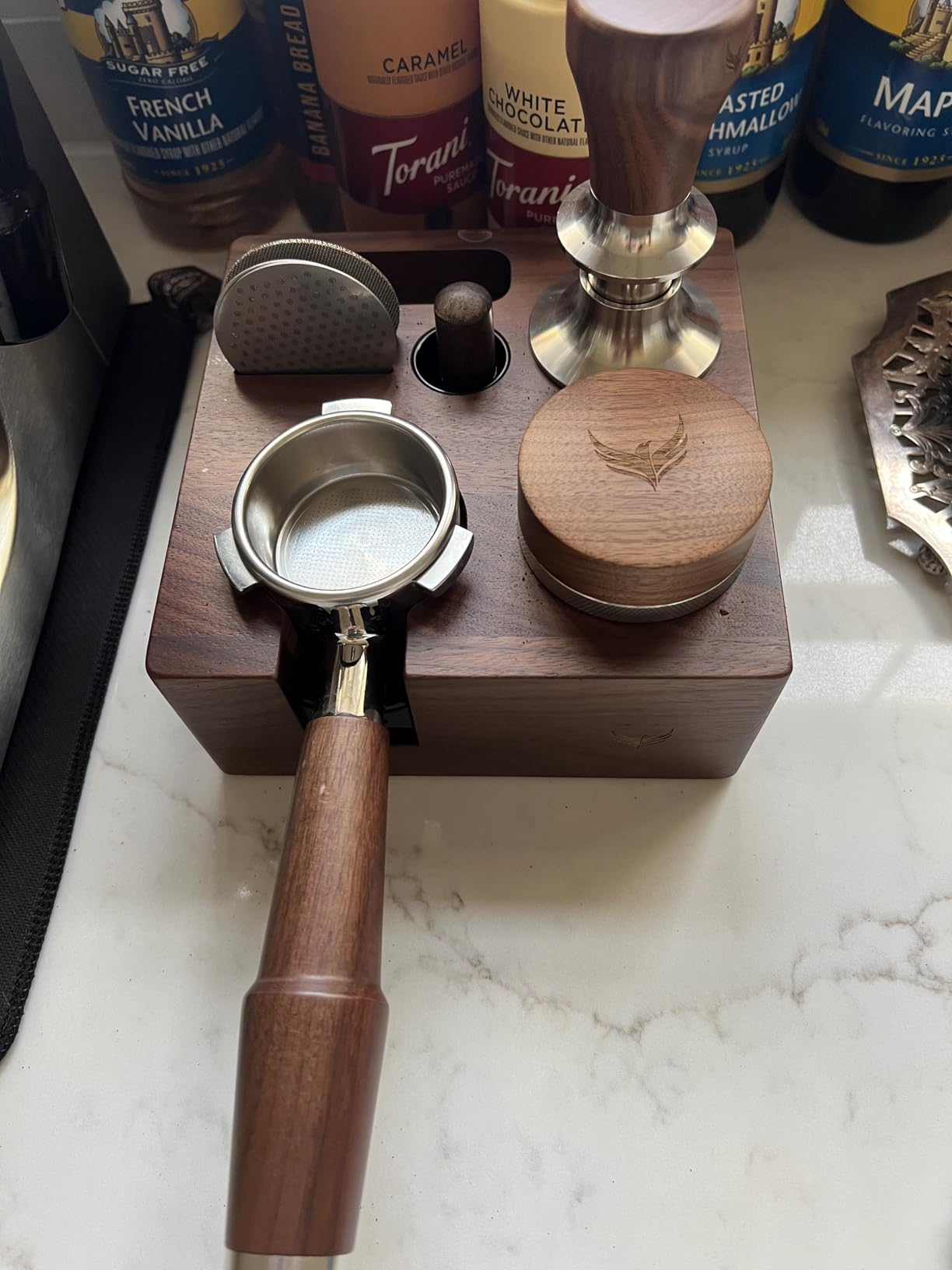 Calibrated Espresso Tamper 58mm Walnut Spring Loaded Design customer photo 2
