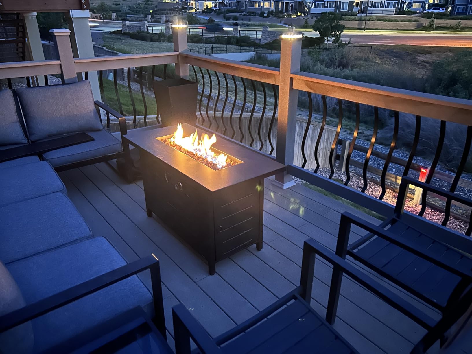 Ciays Propane Fire Pit Table, 32Inch Gas Outdoor Fire Pit Table CSA-Certified for Outside Patio with Lava Rocks, Add Warmth and Ambience to Parties, Backyard, Garden, 50,000 BTU customer photo 1
