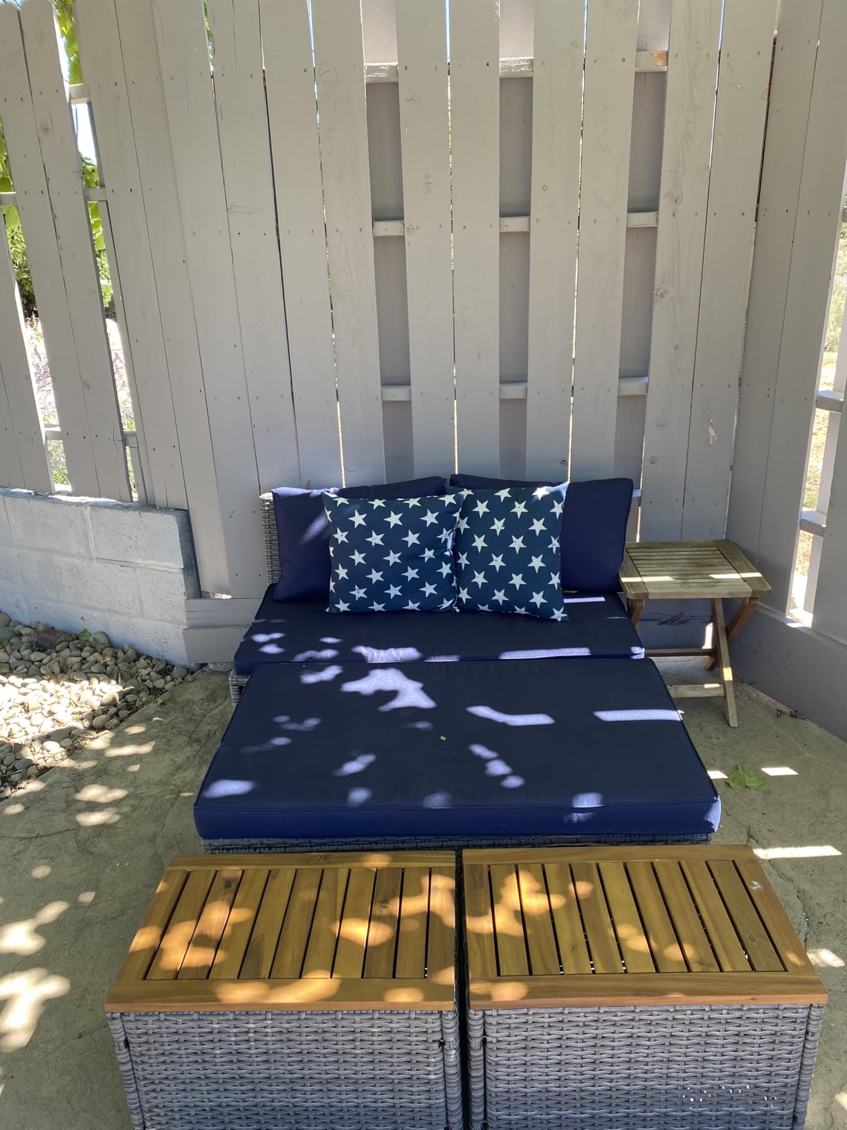 Devoko Patio Day Bed Outdoor Daybed Set,Rattan Lounge Bed customer photo 2