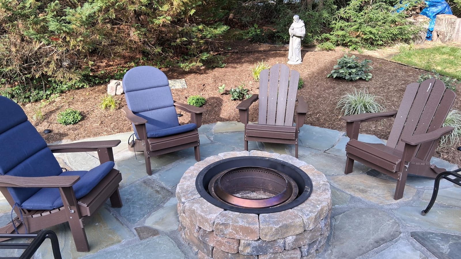 KINGYES Folding Adirondack Chair, All-Weather HDPE Material, Black, 8 Pack customer photo 1
