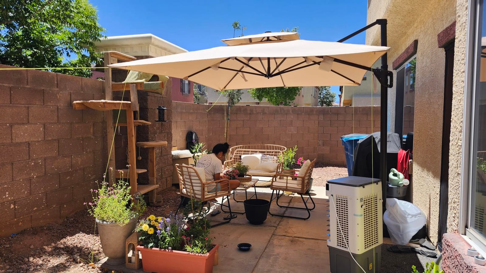 9' X 12' Cantilever Patio Outdoor Umbrella with Base Included customer photo 1