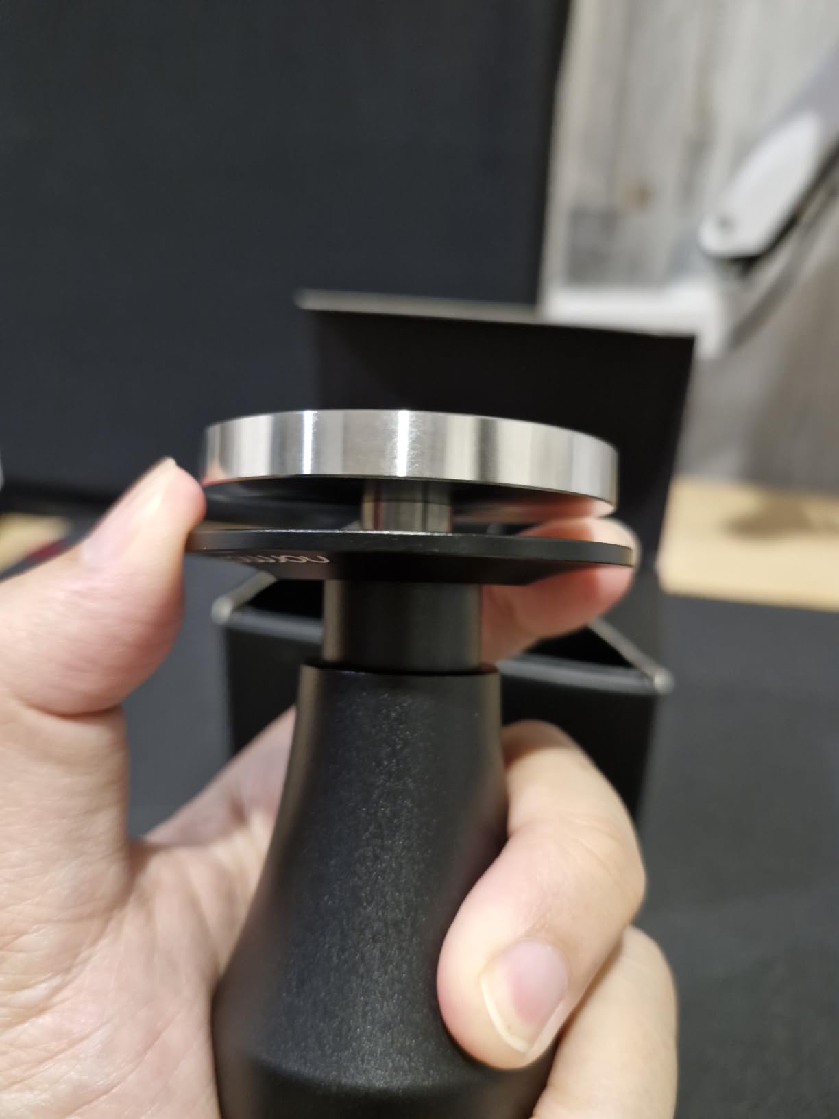 Normcore 58mm Coffee Tamper V4.1 with Click Feedback, Self-Leveling Spring-Loaded Design, 304 Stainless Steel Flat Base for 58mm Espresso Portafilters, Black Anodized Aluminum Handle customer photo 1