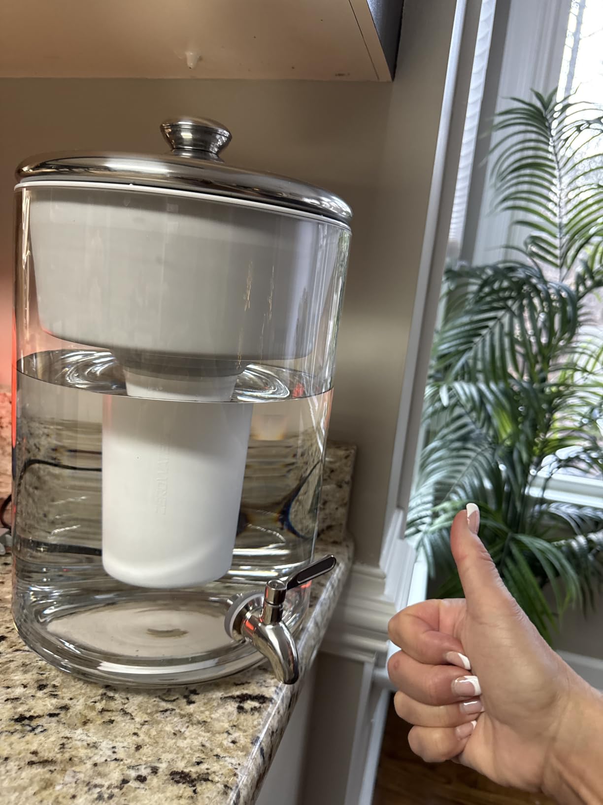 Culligan with ZeroWater Technology 40-Cup Glass Water Filter Dispenser – Includes 5-Stage Advanced Water Filter, Certified to Reduce Lead, Total PFAS (Forever Chemicals), Fluoride, and Chlorine customer photo 2