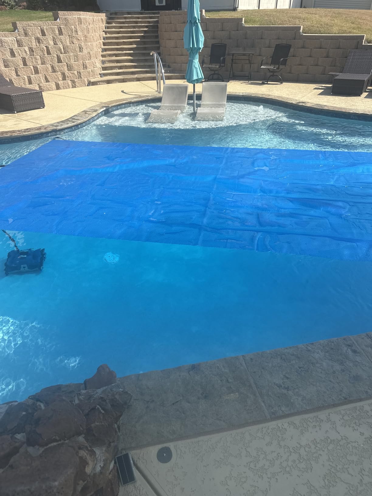 Solar Pool Cover 16x32 Ft Rectangle,10Mil Blue customer photo 1