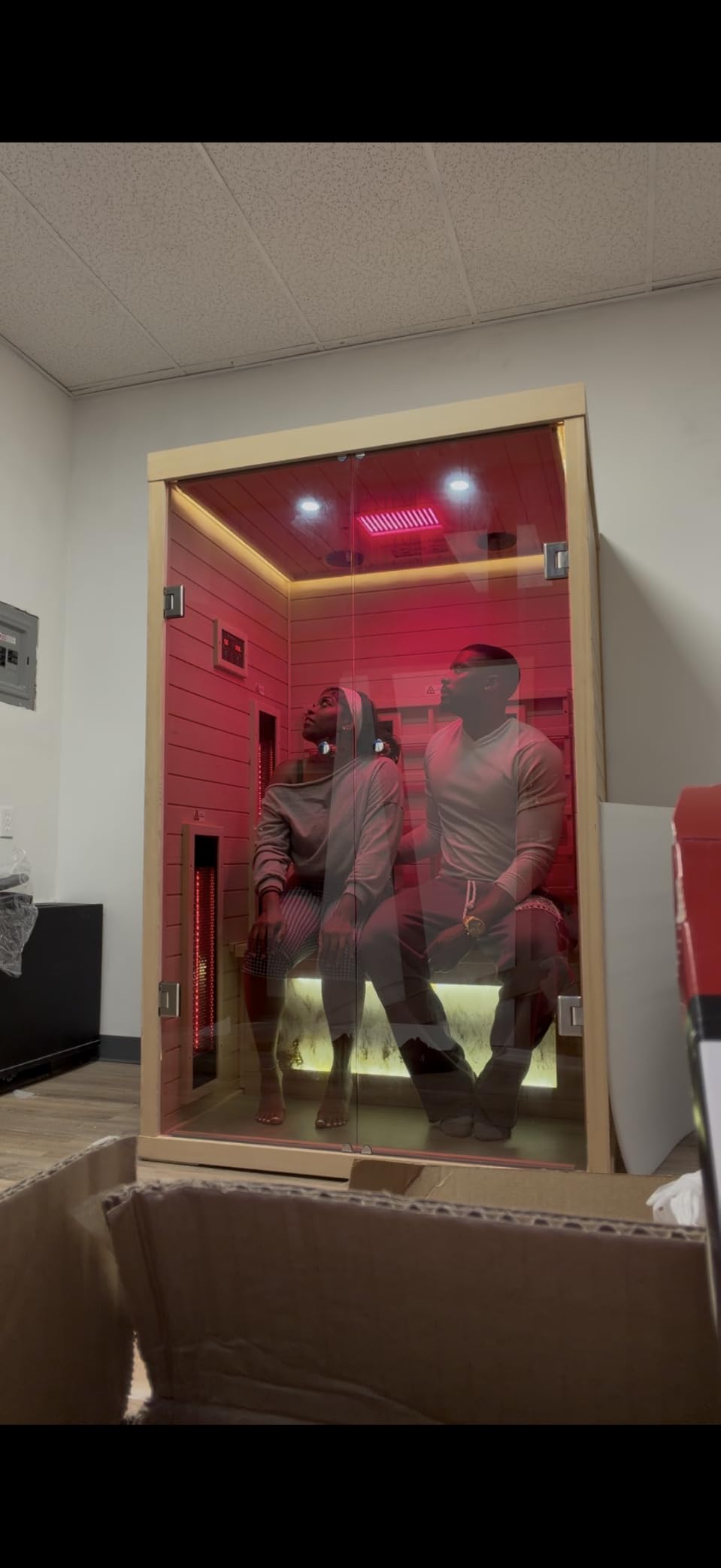 Infrared Saunas 2-3 Person, Ceramic Infrared Corner Sauna for Home customer photo 1