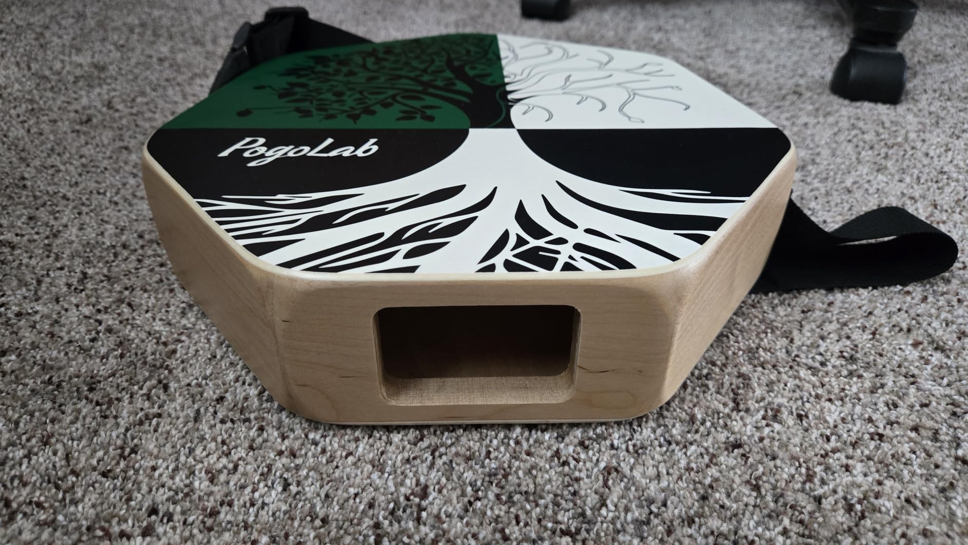 POGOLAB Three-tone Cajon, Portable Travel Drum Box with Adjustable Strap, Unique Appearance, Easy to Carry, for Home and Outdoor, Beautiful Percussion Instrument Gift (Green & White) customer photo 2